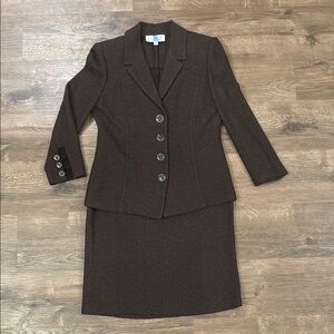 St. John Dark Brown Skirt Set